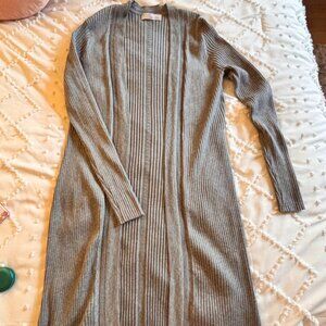 Time and Tru Open Front Long Gray Cardigan Tunic - Size XXL